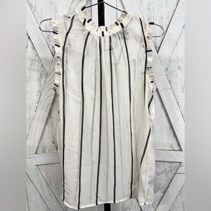 Who What Wear Monochrome Ruffle Blouse